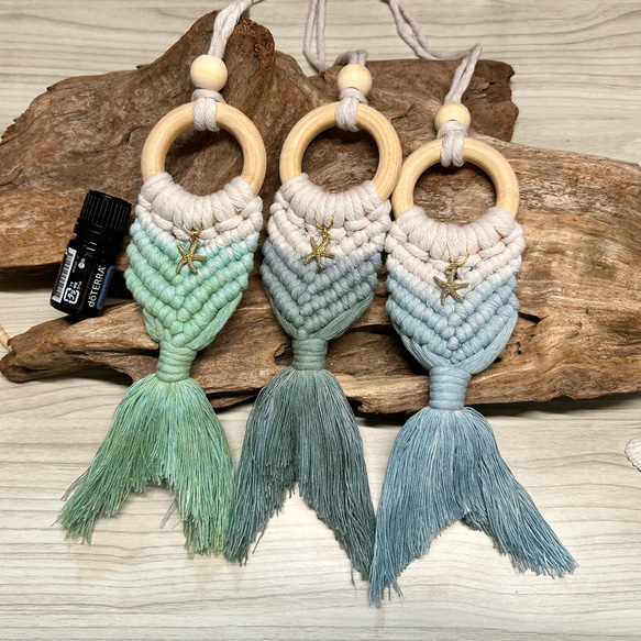 マクラメ マーメイドテール ミニタペストリー タペストリー