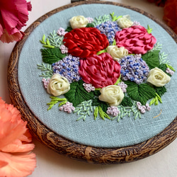 《受注製作》Flowerbouquet  カーネーション&紫陽花　タペストリー　母の日にも 5枚目の画像