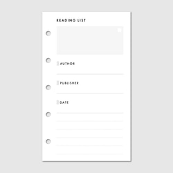 《M5サイズ》読んだ本を記録しておける読書記録リスト／システム手帳リフィル【CBM5_CL20】 4枚目の画像