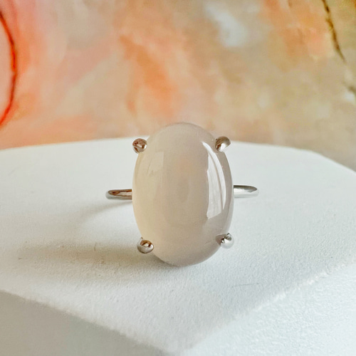 JORIE】大人気♡大粒グレーオニキス silver925 フリーサイズ、固定