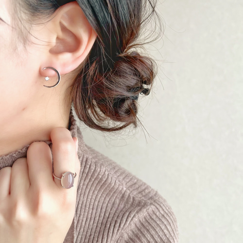 JORIE】大人気♡大粒グレーオニキス silver925 フリーサイズ、固定