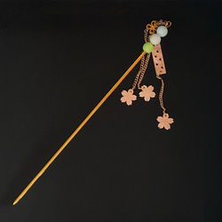 三色団子のかんざし　蓄光ver桜舞う花見団子の一本簪 11枚目の画像