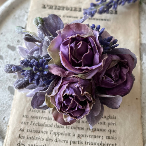 アンティークカラー紫のコサージュ コサージュ ms2 clair 通販  