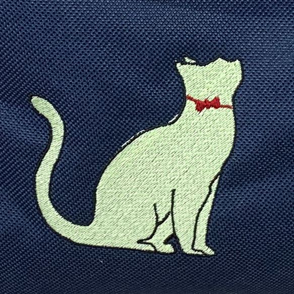 猫シルエットの刺繍  カジュアル リュックサック 【送料無料】 6枚目の画像