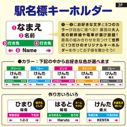 【駅名標型キーホルダー（小サイズ）】　名入れ　キーホルダー　ネームタグ　電車　新幹線　幼稚園 3枚目の画像