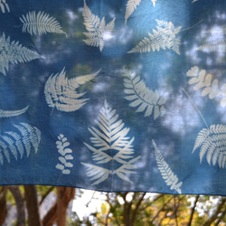 藍曬絲棉方巾 - 蕨美 Botanic Cyanotype Square Scarf - Ferns 第4張的照片