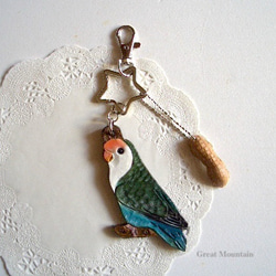 小桜インコ　コザクラインコ　インコ　お花　ピンバッジ　鳥　ブローチ　チャーム 2237312956.jpg?1713321297