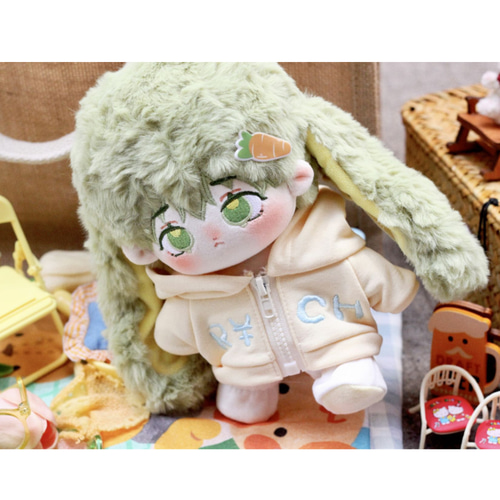 20cm緑色の髪 ぬいぐるみ / 大きな耳/ キュート 長い耳 ぬいぐるみ