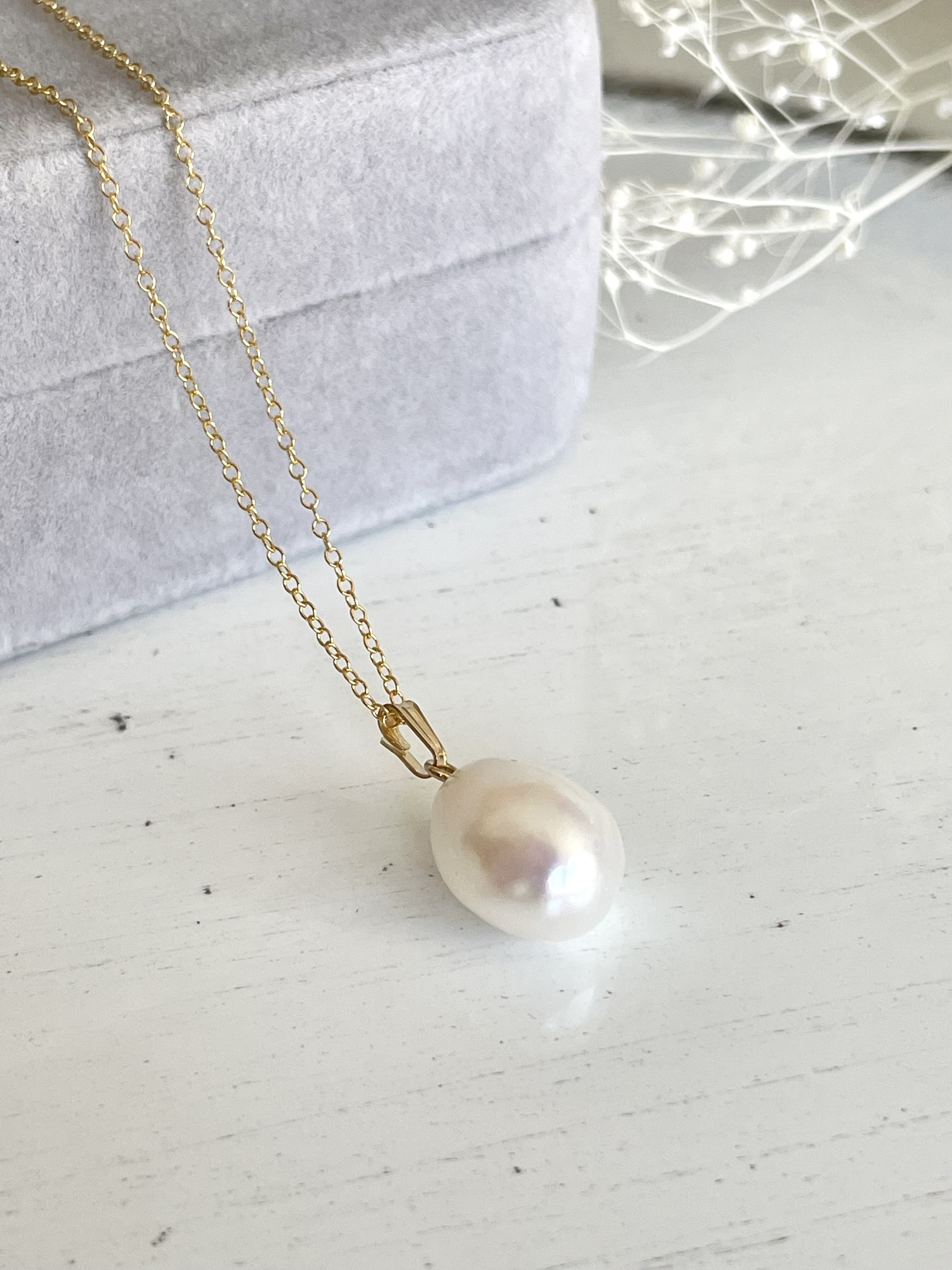 最新エルメス 大粒バロックパール ネックレス14kgf ネックレス 選べるチェーン アクセサリー