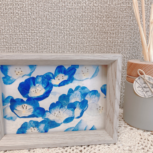 水彩画 ネモフィラの花畑 イラスト onorin 通販 15602008｜Creema