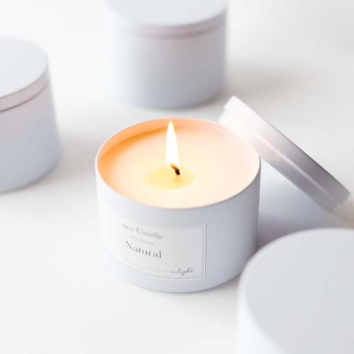 ホワイト缶キャンドル ソイワックス100%使用 缶キャンドル 白 木芯