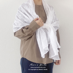 透け感が エレガント》おしゃれな 花柄 刺繍 白 ホワイト 綿100% 春 夏