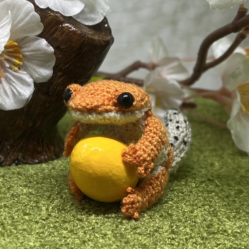 あみぐるみレオパ お座りシリーズ たまご付き あみぐるみ