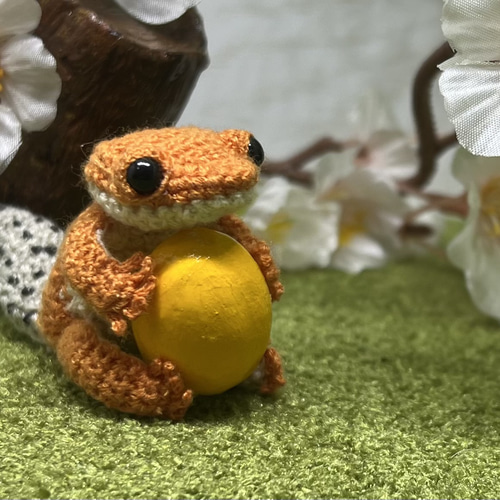 あみぐるみレオパ お座りシリーズ たまご付き あみぐるみ