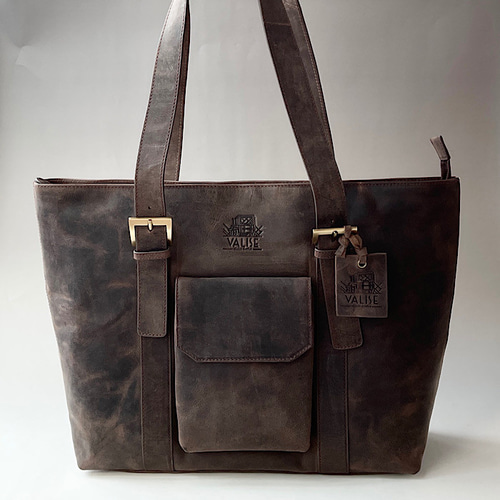 牛革ハンドメイド大型トートバック 英国デザイン牛革かばんValise Wideトート ハンターストーン トート