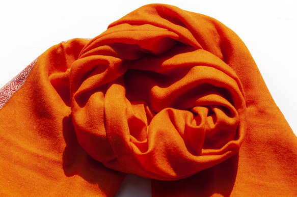 カシミヤ 刺繍 カシミヤ スカーフ ピュア ウール スカーフ ショール リング フリース ショール - 花 交換 ギフト 母の日 2枚目の画像