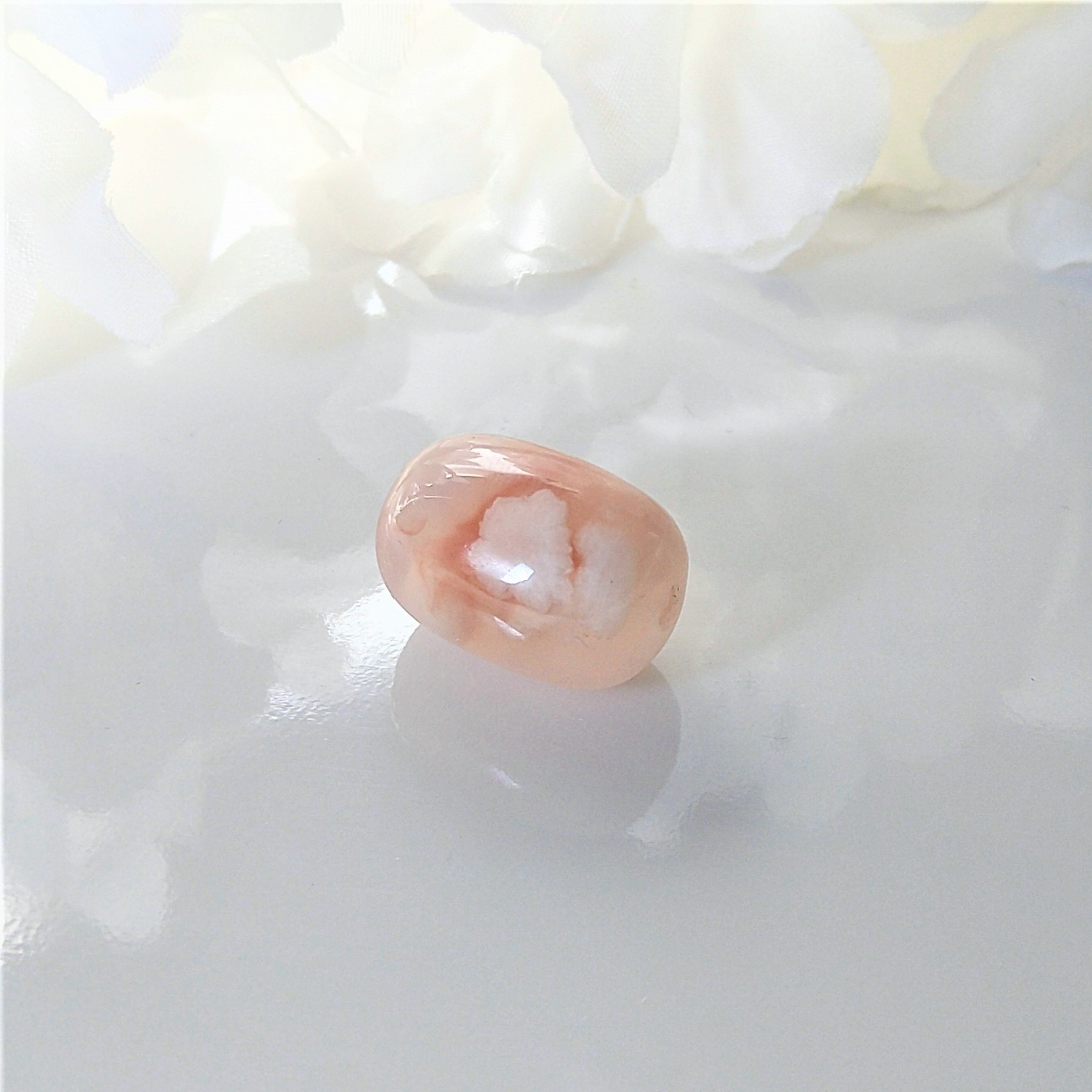 桜瑪瑙　さくらメノウ14mm 透明感　ピンクがかわいい大玉 桜瑪瑙 さくらメノウ14mm 透明感 ピンクがかわいい 大玉
