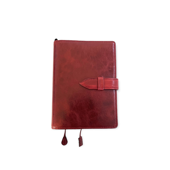 "Antique" ほぼ日手帳カバーA6サイズ<D.Red> 国内産仔牛ワックスレザー 3枚目の画像