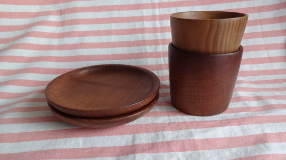 桑の木のミニカップと豆皿2点セット 8枚目の画像
