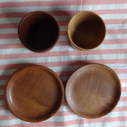 桑の木のミニカップと豆皿2点セット 2枚目の画像