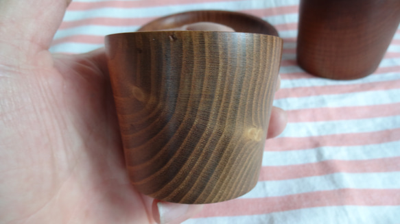 桑の木のミニカップと豆皿2点セット 10枚目の画像