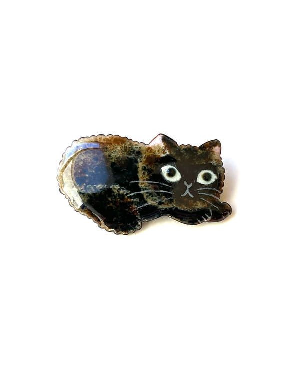 長毛黒猫さんのブローチ 1枚目の画像