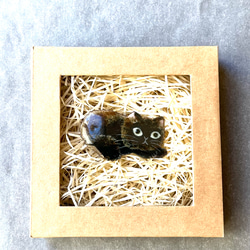 長毛黒猫さんのブローチ 4枚目の画像
