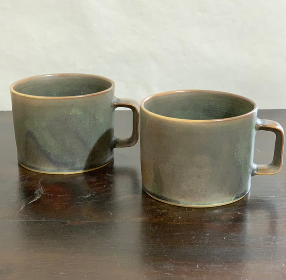 陶器　青銅マットのマグカップ 3枚目の画像