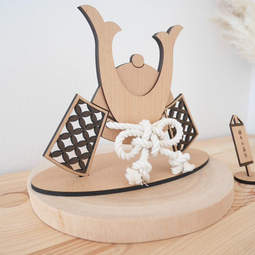 【美品】ラタン兜　ハンドメイド Wooden Kabuto natural 木製兜飾り 木製 兜 雑貨・その他 ぴのき
