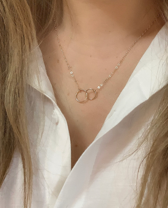 14kgf Twin circle necklace 1枚目の画像