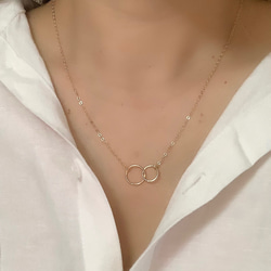 14kgf Twin circle necklace 3枚目の画像
