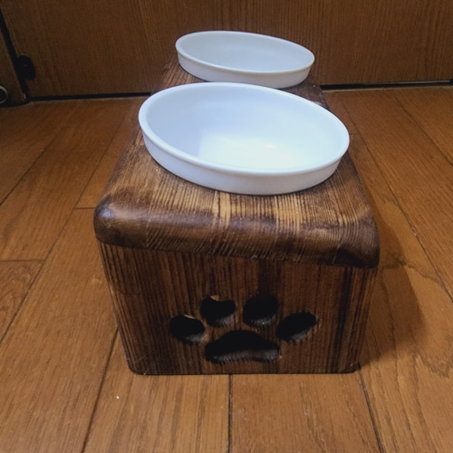 オーダー　ペット　フードスタンド　フードテーブル　餌台　餌入　水入れ　ご飯台 ペット フードスタンド フードテーブル 木製 餌台 餌入 水入れ ご飯台