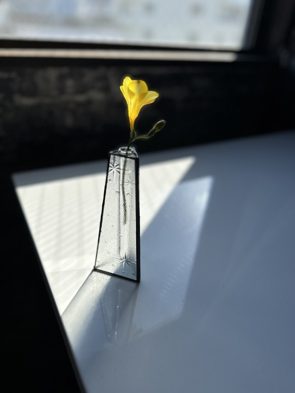 【昭和ガラスと試験管の　一輪挿し 　中】　フラワーベース　花瓶　花器　レトロ　アロマスティック 7枚目の画像