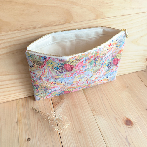 リバティ A5サイズ フラットポーチ 25cmファスナー＜Royal Oak House