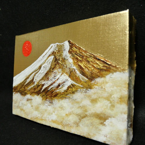 油絵 絵画 【太陽と黄金富士山】 絵画 HR 通販 15603759