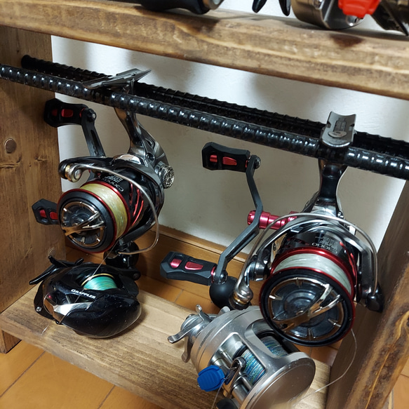 ロッド&リールスタンド ダークウォルナット 人気・おすすめ｜安定人気・収納便利におすすめ 丁寧対応 配送追跡可