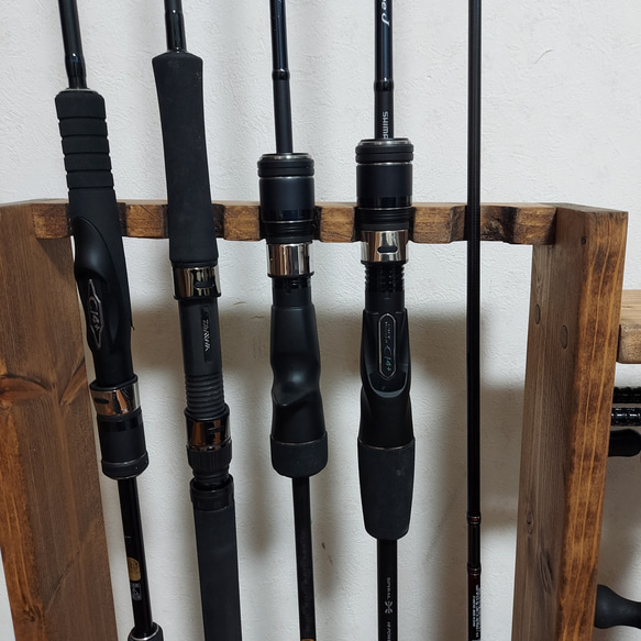 ロッド&リールスタンド ダークウォルナット 人気・おすすめ｜安定人気・収納便利におすすめ 丁寧対応 配送追跡可