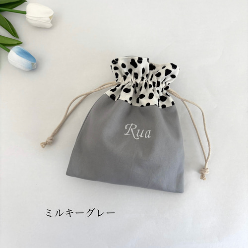 オーダーメイド 名前入り 刺繍 巾着 入園入学グッズ レッスンバッグ