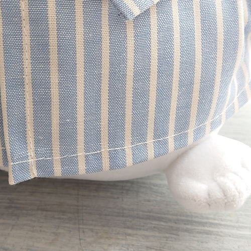 ぬいぐるみマスコット ストライプシャツ セリア ヲタコレ ぬいぐるみ用 ストライプシャツ 黒 青 2個