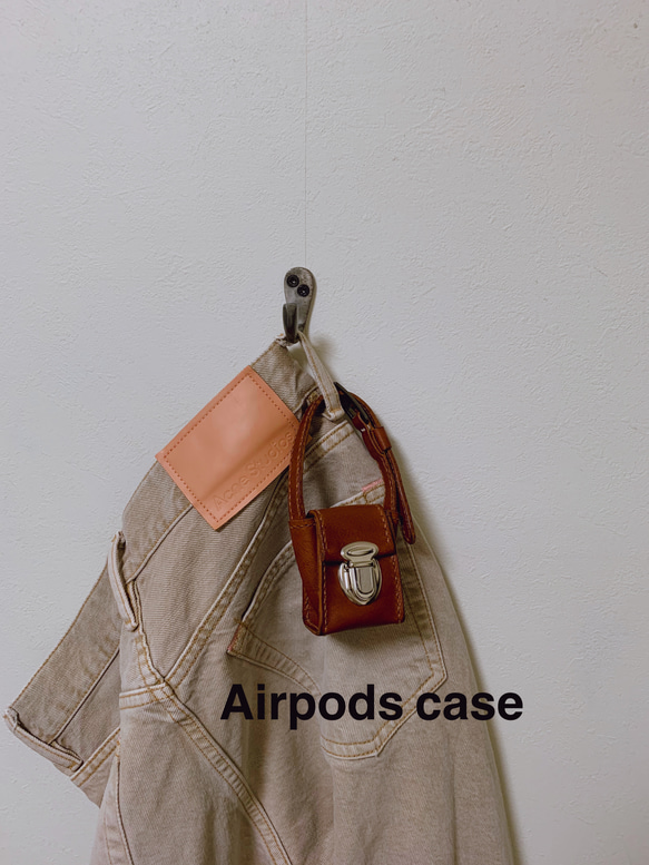 イタリアンレザーAirpods case◇イヤホンケース エアポッツ