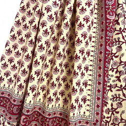 【新作】インド綿ギャザースカート ルビーレッド 3枚目の画像