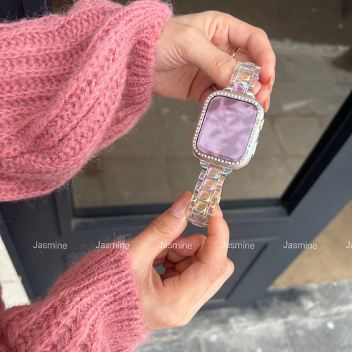 Apple Watch オーロラ クリアバンド クリアベルト オーロラ 腕時計