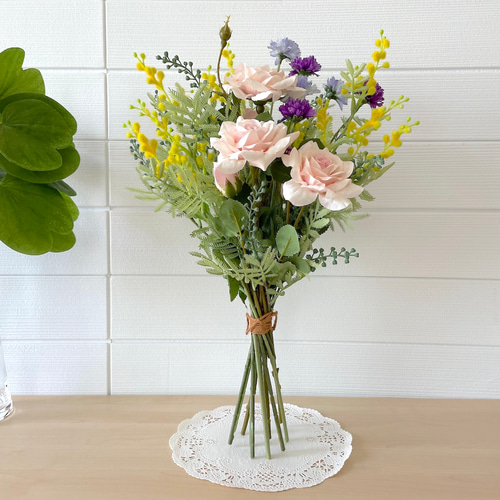All flowers⭐️6枚set⭐️ラベンダー　ミモザ　シロツメクサ　近沢レース ミモザとラベンダーのドライフラワースワッグの販売を開始しま