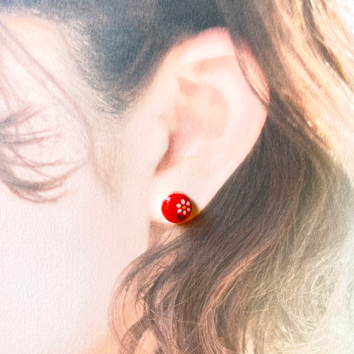 赤 刺繍 北欧 ほっこり 大人可愛い 上品 シンプル 陶器 美濃焼 タイル