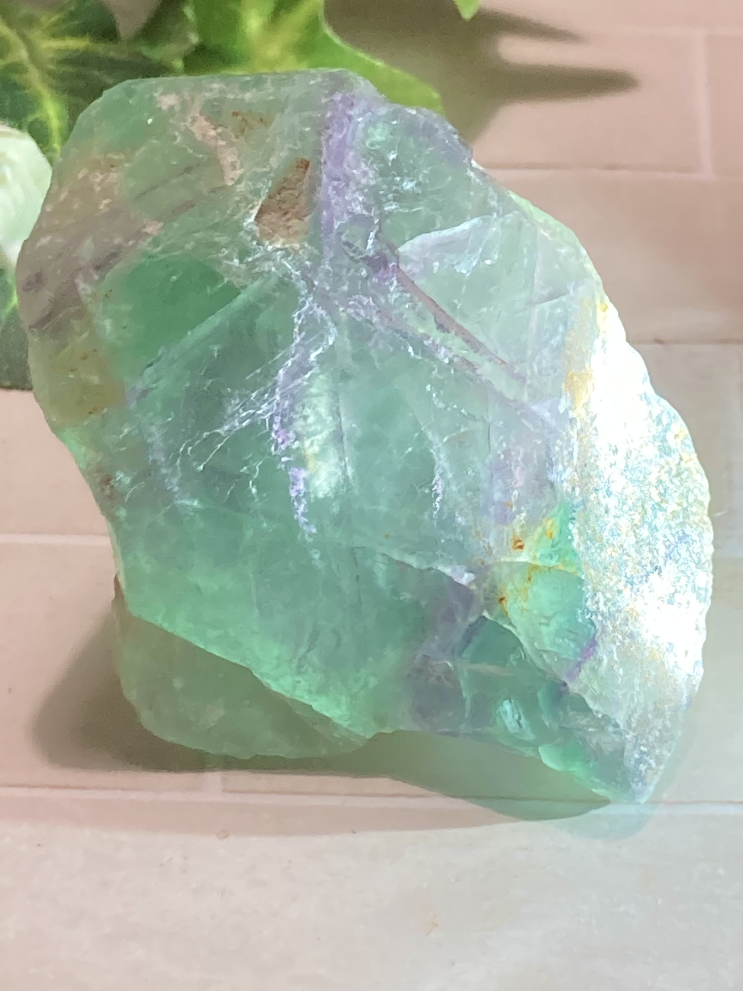 バイカラー✿*:・レインボー　万華鏡　フローライト　蛍石　ラフストーン　原石