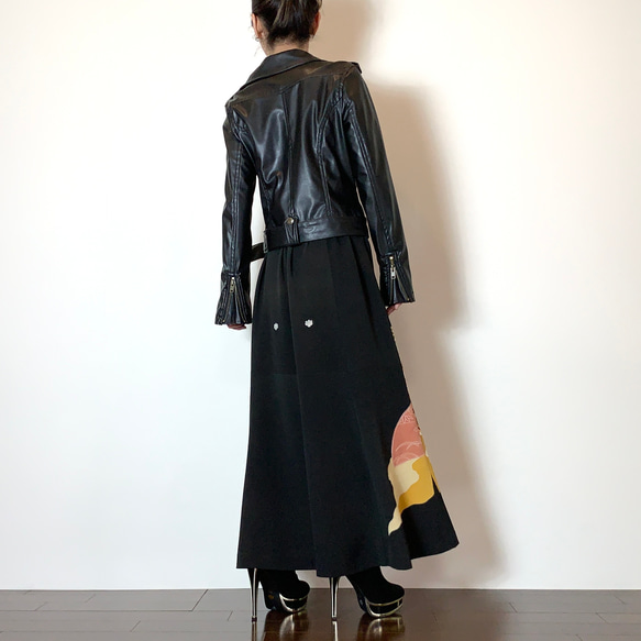 【H様ご予約品】着物リメイク　留袖マーメイドフレアスカート 3枚目の画像