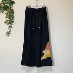 【H様ご予約品】着物リメイク　留袖マーメイドフレアスカート 8枚目の画像