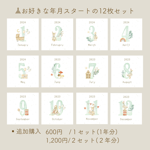 送料無料】◼︎baby:mint マンスリーカード 月齢カード ましかく 送料無料】◼︎baby:mint マンスリーカード 月齢カード ましかく