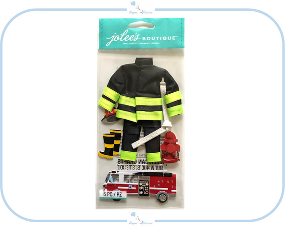 E61 JOLEE'S 3Dシール Firefighter 消防士 消防車 仕事 デザイン 立体的 ステッカー アルバム 1枚目の画像