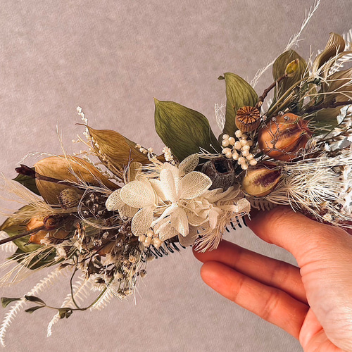 ウェディング　ヘッドドレス　ドライフラワー 4cc4dc4dc694cad3a40ff290e53e80